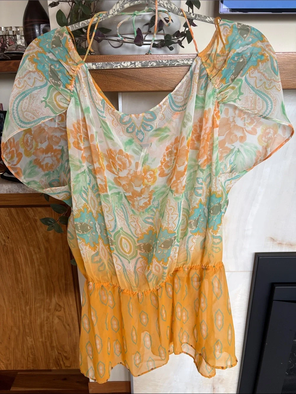 Free People Sheer Floral Tunic